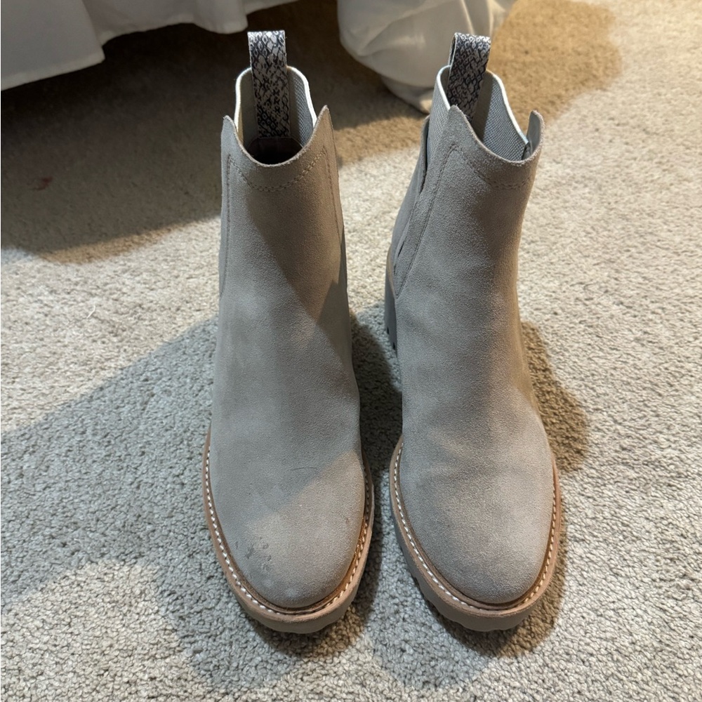 Dolce Vita Light Gray Suede Boots